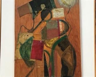 Milton Katselas, Collage on Plywood, 20"x28"