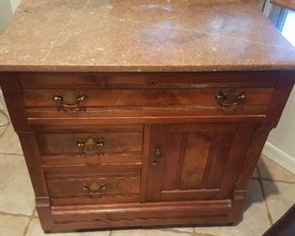 Antique Wash Stand. 
Vintage Marble top is attractive, but not original.