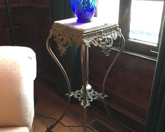 MARBLE TOP PLANT STAND