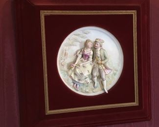 PAIR OF FRAMED BISQUES