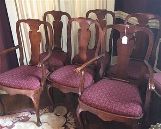 SET OF 6 QUEEN ANNE CHAIRS