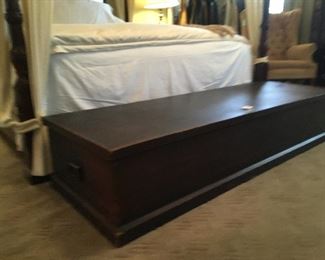 ANTIQUE FOOTBOARD TRUNK