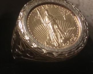 14k ring & 22k gold coin