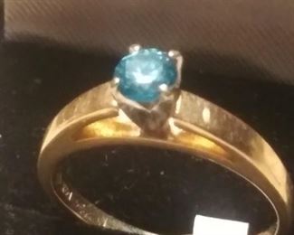 14k blue diamond gold 