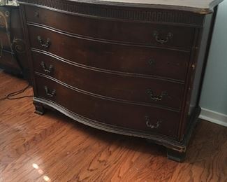 5 drawer chest...sturdy, but some scratches and some missing hardware