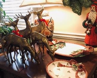 Brass Reindeer and Fitz and Floyd plus an Imari Lamp!