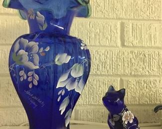 Signed hand painted Fenton 