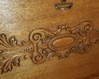 Close-up details on Antique Secretary Desk