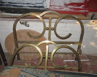 Single brass bed in Garage