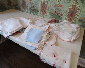 Linens in Sun Room off Living Room