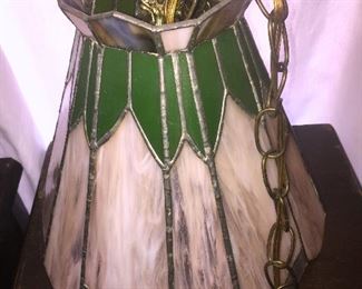 Small stained glass hanging lamp