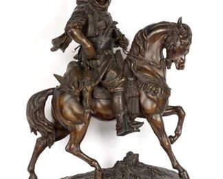 After Barye Guillemin Arabian on Horseback