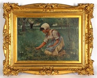 Charles Sprague Pearce Girl in Field Painting