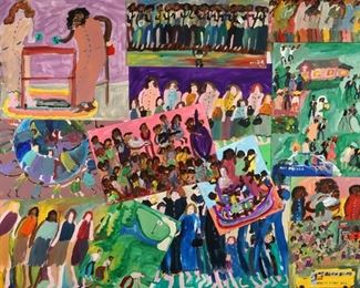 Collection of Woodie Long Folk Art Paintings
