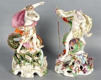English Porcelain Neptune Dolphin