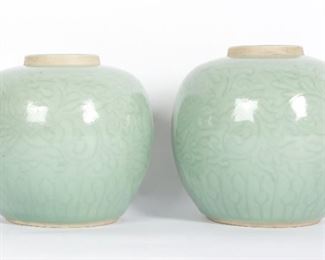 Pr Chinese Celadon Jars