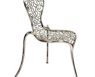 Signed Cast Aluminum Side Chair