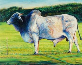 Stephen Moore Exhibited Brahma Bull Painting