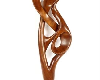 Tom Williams Abstract Carved Wood Sculpture