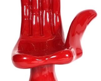 Pedro Friedeberg Red Hand Chair with Certificate