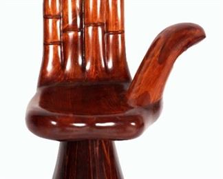 Pedro Friedeberg Wood Hand Chair with Certificate