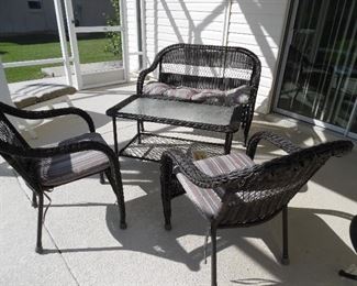 4 piece patio set, resin wicker