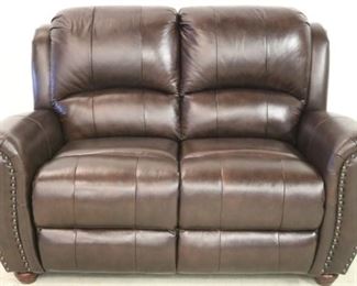 Leather Italia Howard loveseat in brown