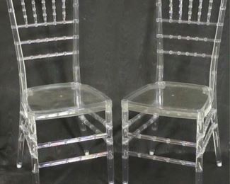 Acrylic bamboo motif chairs