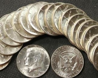 1964 BU Kennedy half dollars