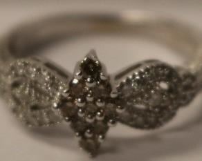 White gold Chocolate Diamond ring sz 7