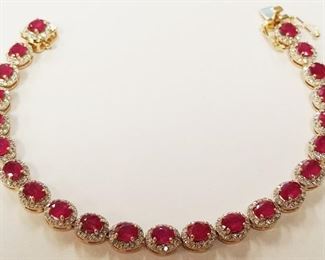 14K Ruby & diamond bracelet by Orianne App$11,245