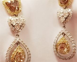 14K 3.74 ct diamond dangle earrings App$18,000