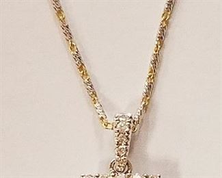 14K Yellow & white diamond necklace App$5,650