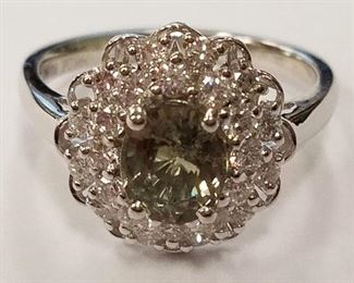 Platinum Alexandrite ring App$11,000 sz 6.75