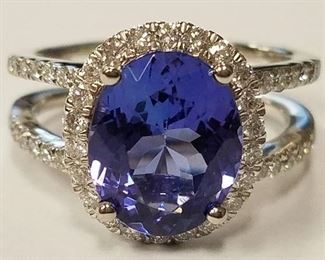 Platinum Tanzanite ring App$13,276 sz 6