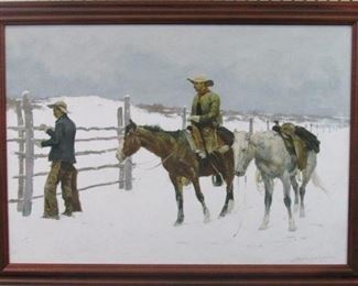 Fall of the Cowboy on Canvas by Frederic Remmington