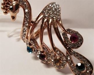 German Silver Peacock ring sz 6