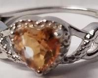 sterling citrine ring sz7