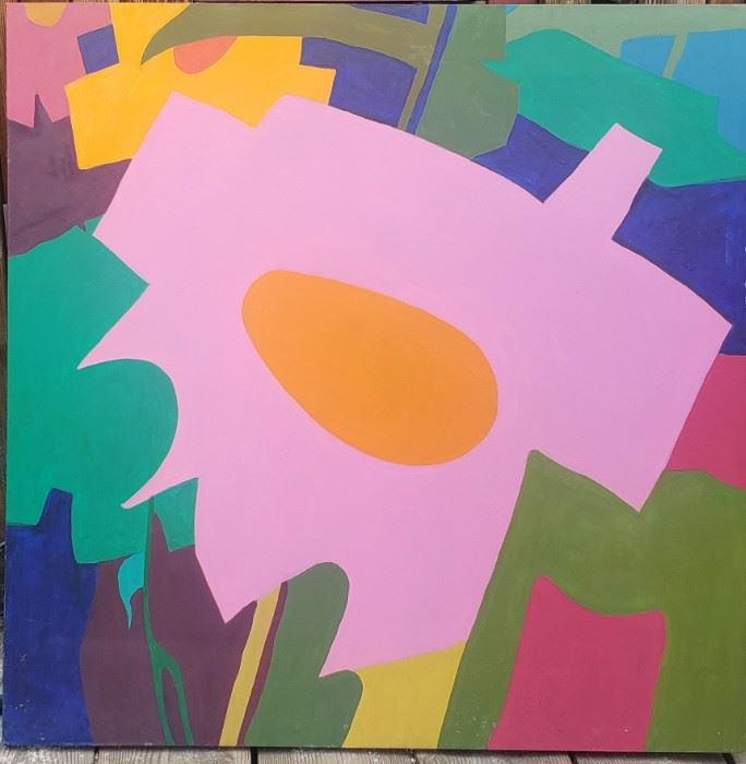 Jae Carmichael large abstract floral painting.