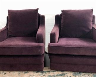 Vintage Modern Velveteen Swivel Lounge Chairs (2) https://ctbids.com/#!/description/share/281442