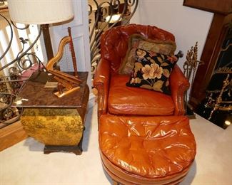 Nice Vintage Leather Chair & Ottoman