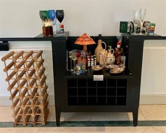 The wood wine rack is sold.