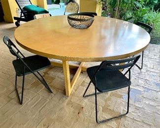 The black folding chairs are sold.