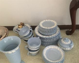 Wedgewood Dishes with some Accent Pieces and a Vase