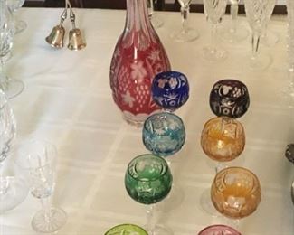 Bohemian Crystal Glassware and Decanter