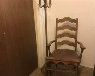 Chair, Lamp, and Shelf