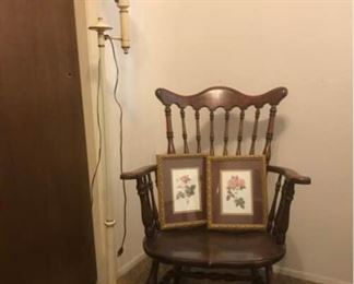 Rocking Chair, 2 Pictures, and Lamp