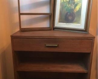 Shelf with Drawer, Picture, and Shelf