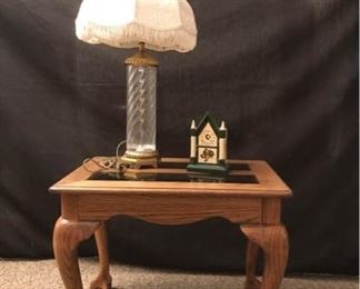 Side Table with Lamp and Decor