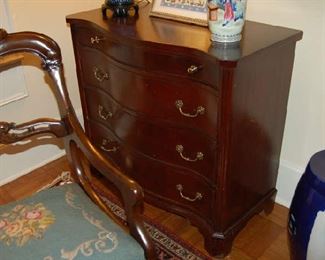 Needlepoint bottom chair and small chest